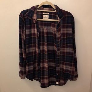 American Eagle Purple and Navy flannel